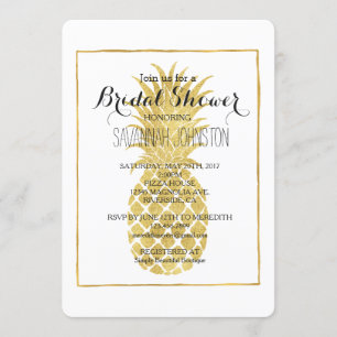 Gold Glitzy Pineapple bridal shower Invitation
