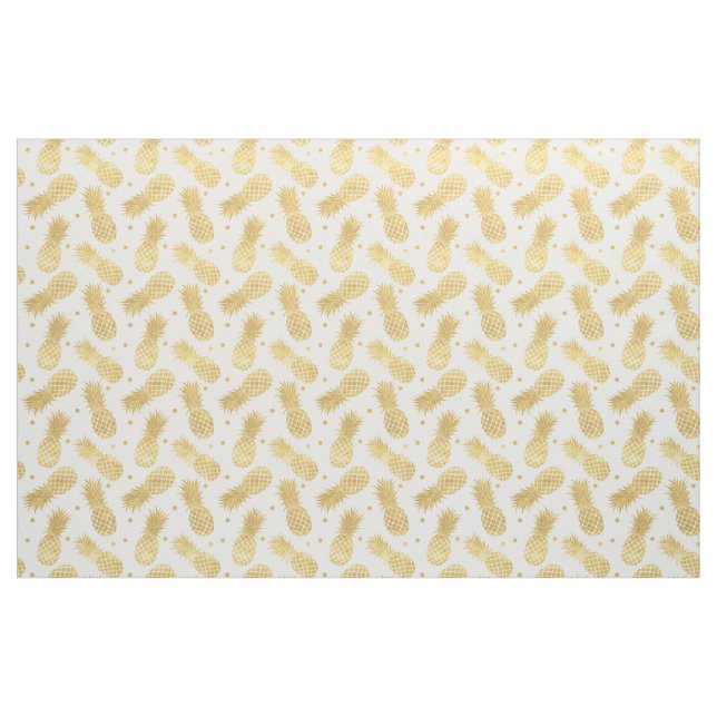 Gold Glitzy Pineapples Fabric (Fat Quarter)