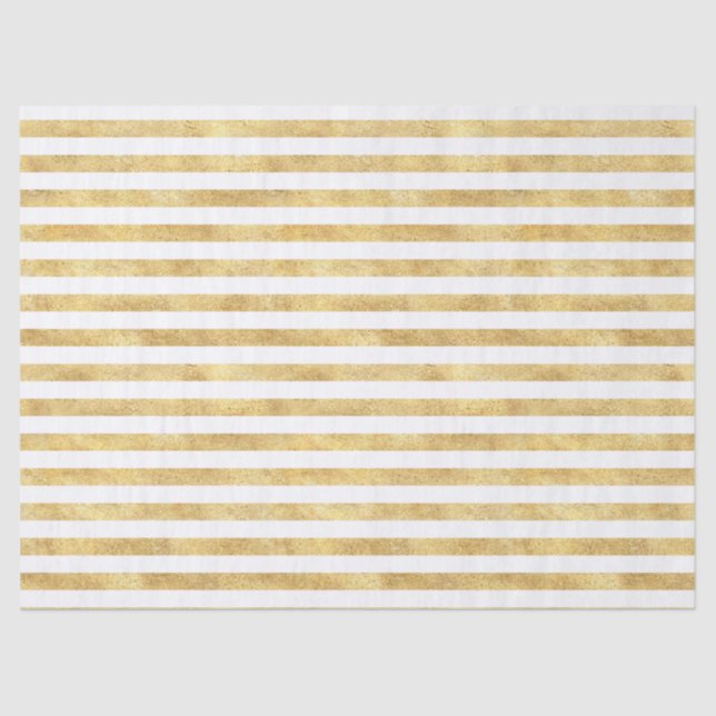 Gold Glitzy Stripes Tissue Paper (Front)