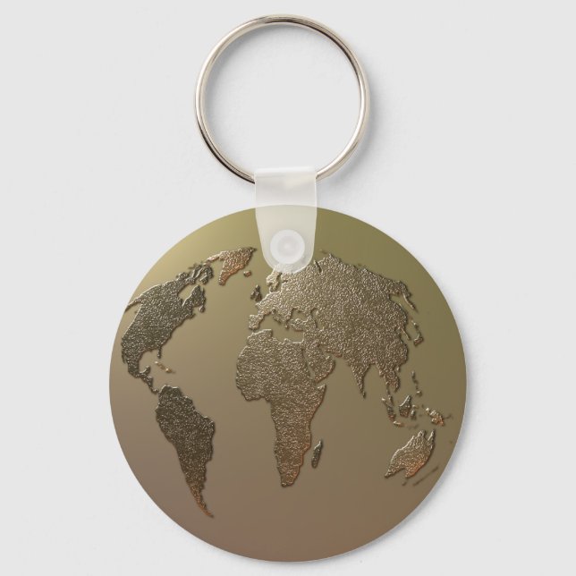 Gold Globe Key Ring (Front)