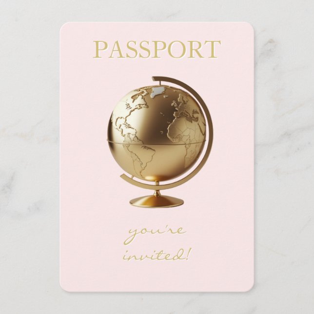 Gold Globe Passport Travel Books for Baby Enclosure Card (Front)