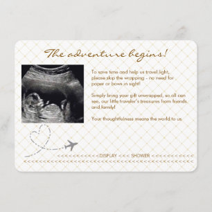 Gold Globe Passport Travel Display Shower Enclosure Card