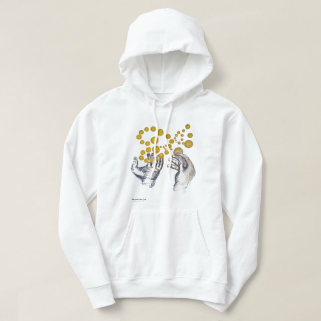Gold globes float outstretched hands hoodie (Design Front)