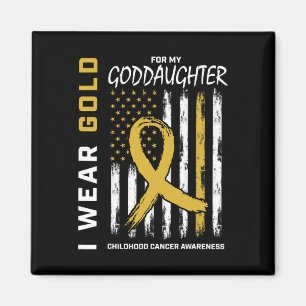Gold Goddaughter Childhood Cancer Awareness Americ Magnet