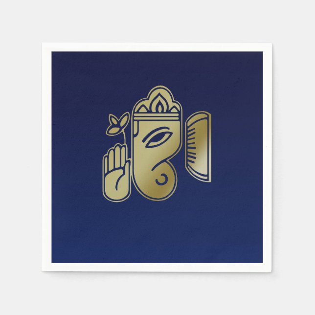 Gold Goddess Ganesha - Paper Napkin (Front)