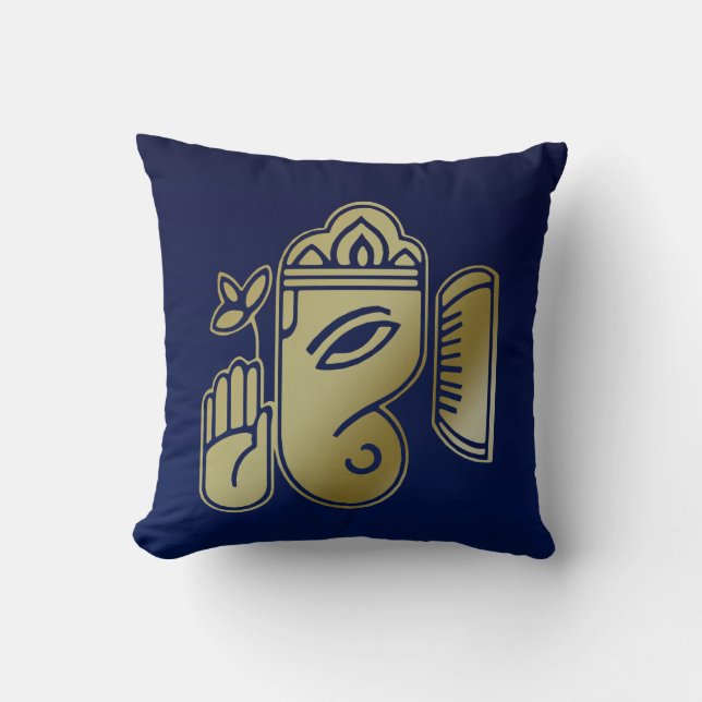 Gold Goddess Ganesha - Square Pillow (Front)
