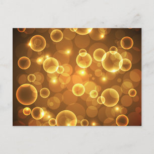 Gold Golden Bubble Light Art Postcard