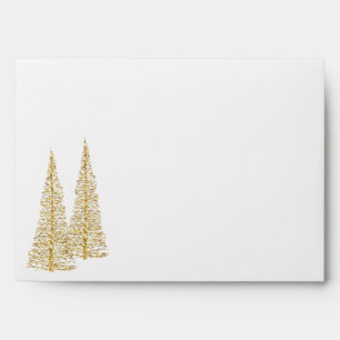Gold Golden Christmas Trees A7 Envelope