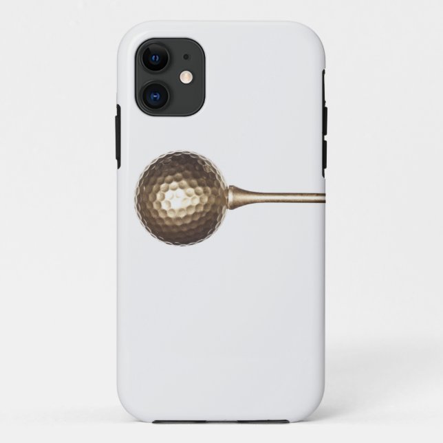 Gold golf ball and tee Case-Mate iPhone case (Back)