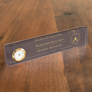 Gold Golf Clubs Nameplate
