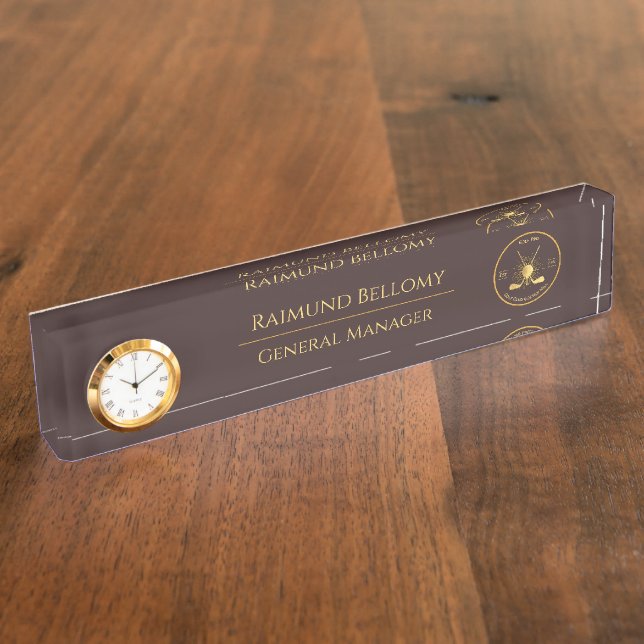 Gold Golf Clubs Nameplate (Side)