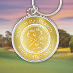 Gold Golf Hole in One Classic Personalised Key Ring<br><div class="desc">Featuring an aged stamp effect classic retro design. Personalise the name,  location hole number and date to create a great keepsake to celebrate that fantastic hole in one. Designed by Thisisnotme©</div>