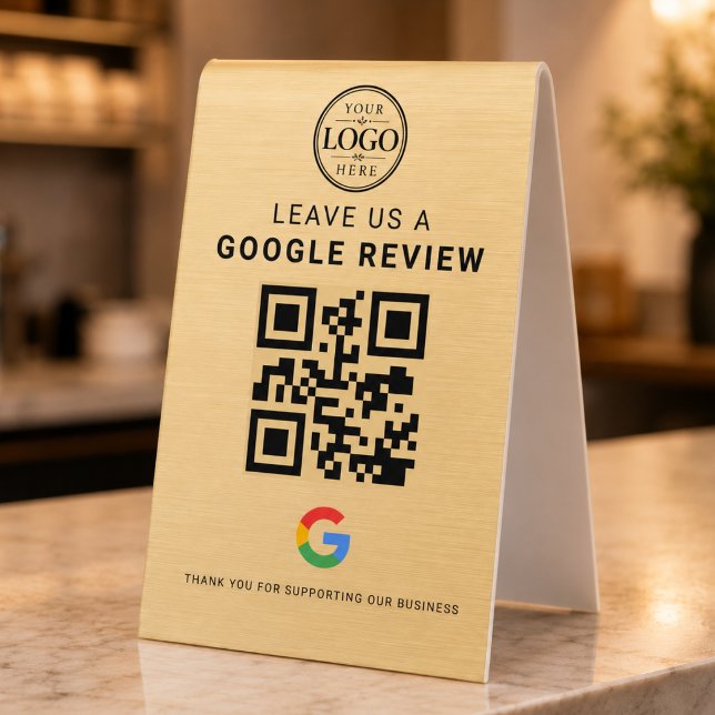 Gold Google Review Logo Plastic Tabletop Display (Creator Uploaded)