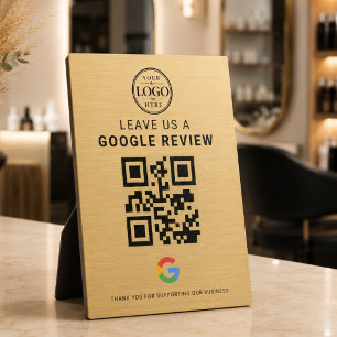 Gold Google Review Logo Tabletop Display Plaque
