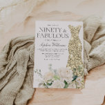 Gold Gown White Flowers Elegant 90th Birthday Invitation<br><div class="desc">Gold Gown White Flowers Elegant 90th Birthday Invitation

See matching collection in Niche and Nest Store</div>