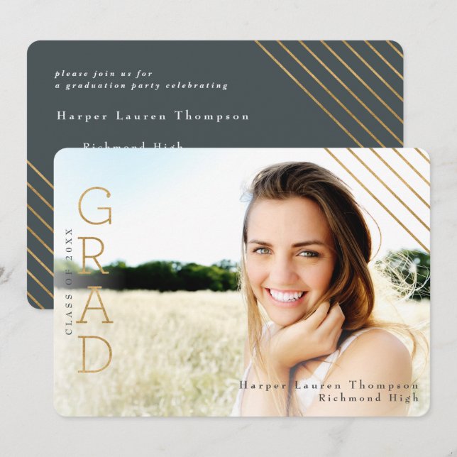 GOLD GRAD INVITATION (Front/Back)