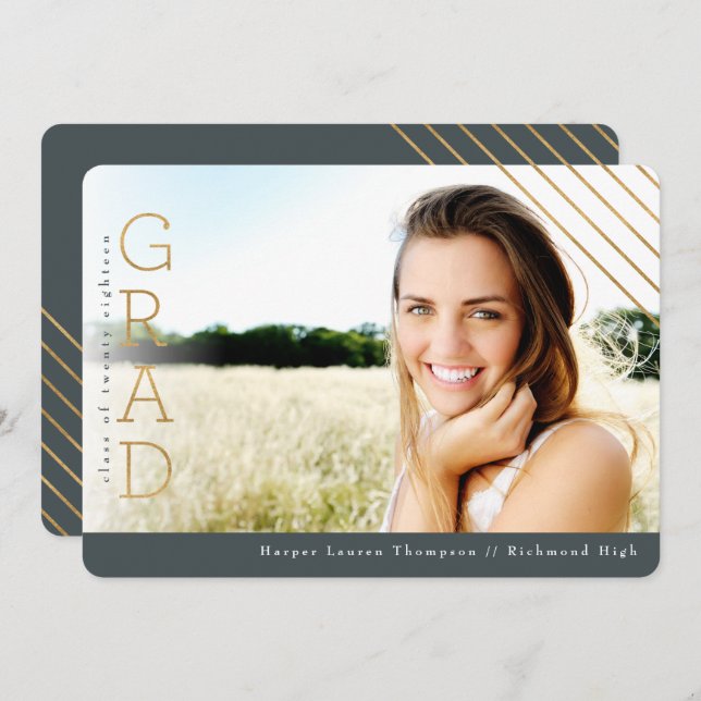 GOLD GRAD INVITATION (Front/Back)