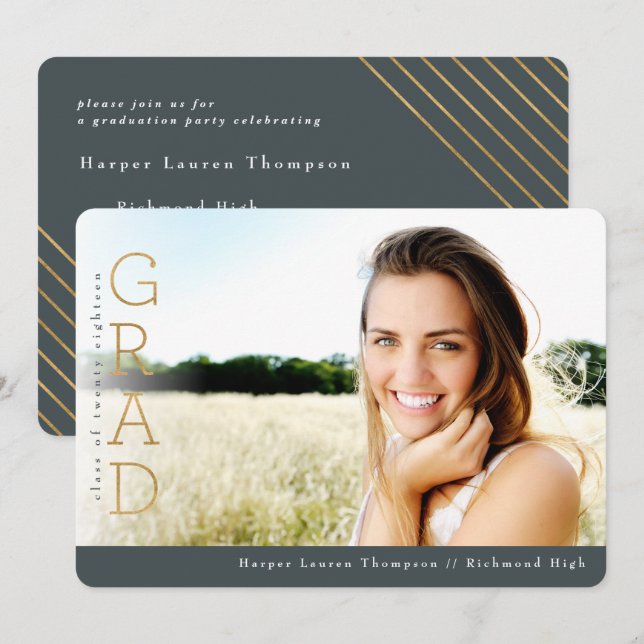 GOLD GRAD INVITATION (Front/Back)