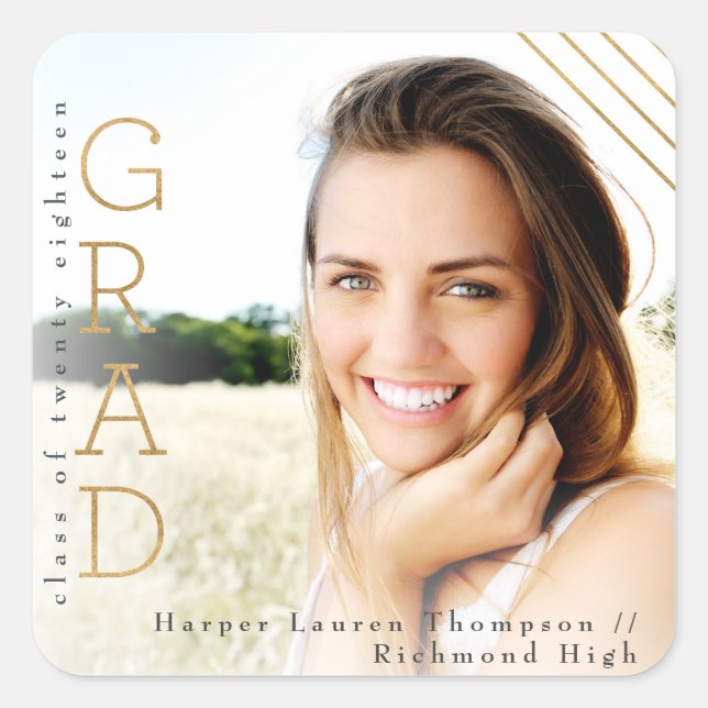 GOLD GRAD SQUARE STICKER (Front)