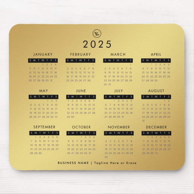 Gold Gradient 2023 Calendar Custom Business Logo Mouse Mat (Front)