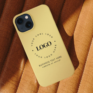 Gold Gradient Business Company Custom Logo & Text iPhone 13 Case