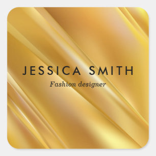 Gold gradient diagonal lines square sticker