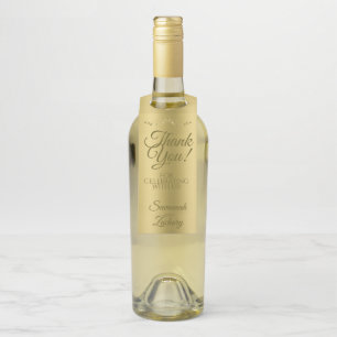 Gold Gradient Elegant Wedding Thank You Bottle Tag