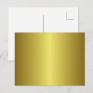 Gold Gradient Faux Foil Background Blank Postcard