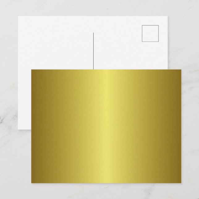Gold Gradient Faux Foil Background Blank Postcard (Front/Back)