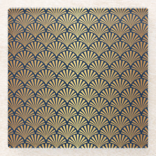 Gold Gradient: Seamless Art Deco Glass Coaster