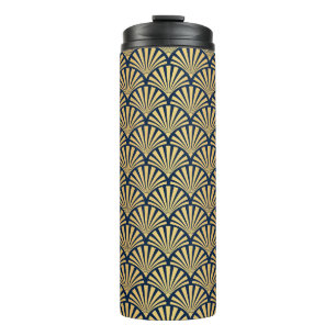 Gold Gradient: Seamless Art Deco Thermal Tumbler