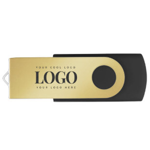 Gold Gradient Your Custom Company Business Logo Fl USB Flash Drive