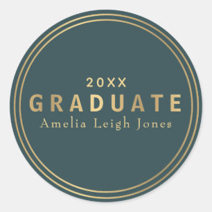 Gold Graduate Envelope Sticker