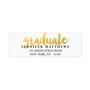 Gold Graduate   Graduation Address Label