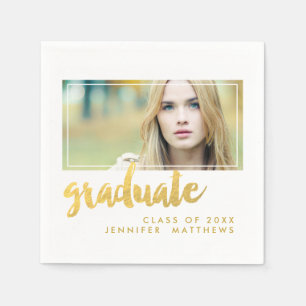 Gold Graduate   Graduation Paper Napkins