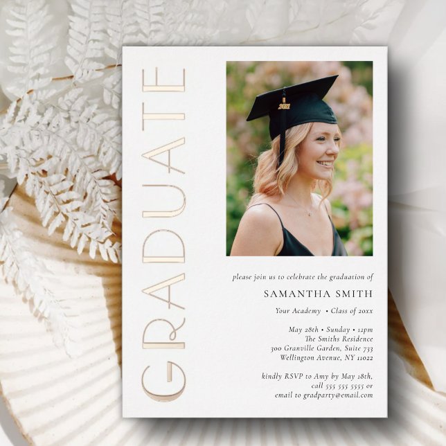Gold Graduate Modern Typography Graduation Party (Creator Uploaded)