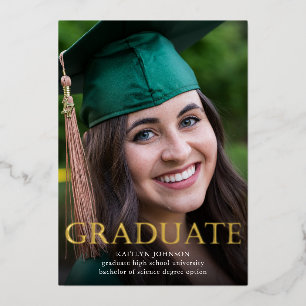 Gold Graduate Photo Foil Announcements
