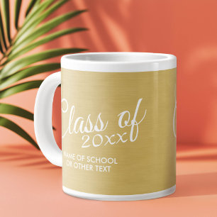 Gold Graduation Class of with Custom Year School Large Coffee Mug