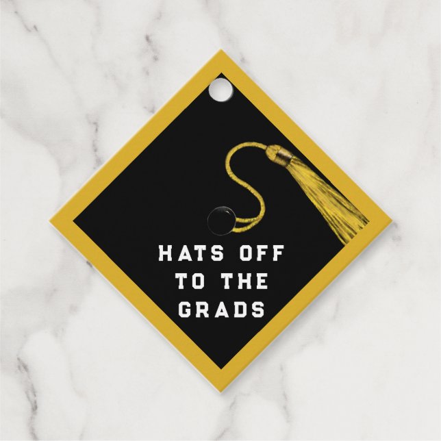 Gold Graduation Congrats Favour Tags (Front)