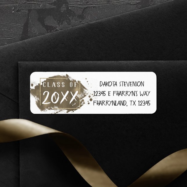Gold Graduation | Modern Paint Grad Return Address (Creator Uploaded)