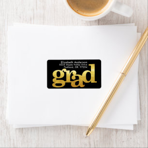 Gold graduation modern simple typography address label