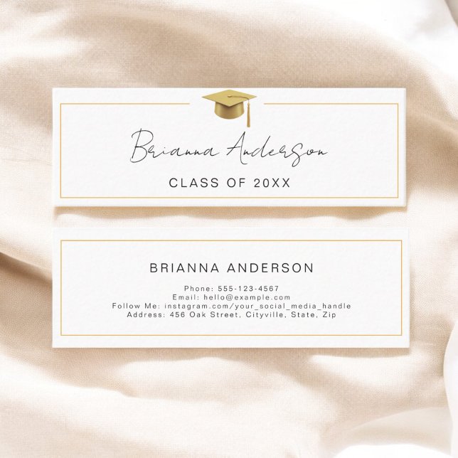 Gold Graduation Name Card Elegant Insert Card (Creator Uploaded)