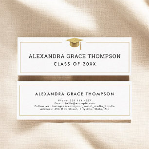 Gold Graduation Name Card Elegant Insert Card