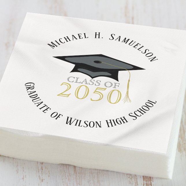 Gold Graduation Party Classic Custom Napkin (Creator Uploaded)
