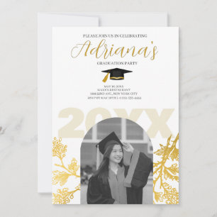 Gold Graduation Party Invitation
