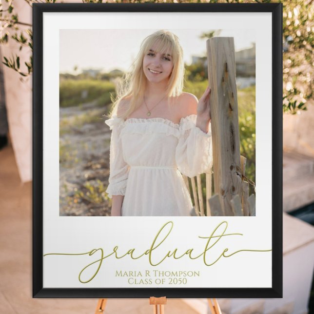Gold Graduation Personalised Photo Sign (Creator Uploaded)