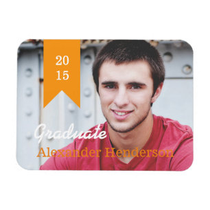 Gold Graduation Photo Announcement Magnet