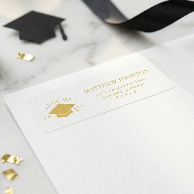 Gold Graduation Return Address (Creator Uploaded)