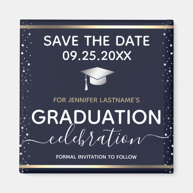 Gold Graduation Save the Date  Magnet (Front)