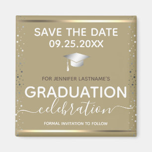 Gold Graduation Save the Date  Magnet